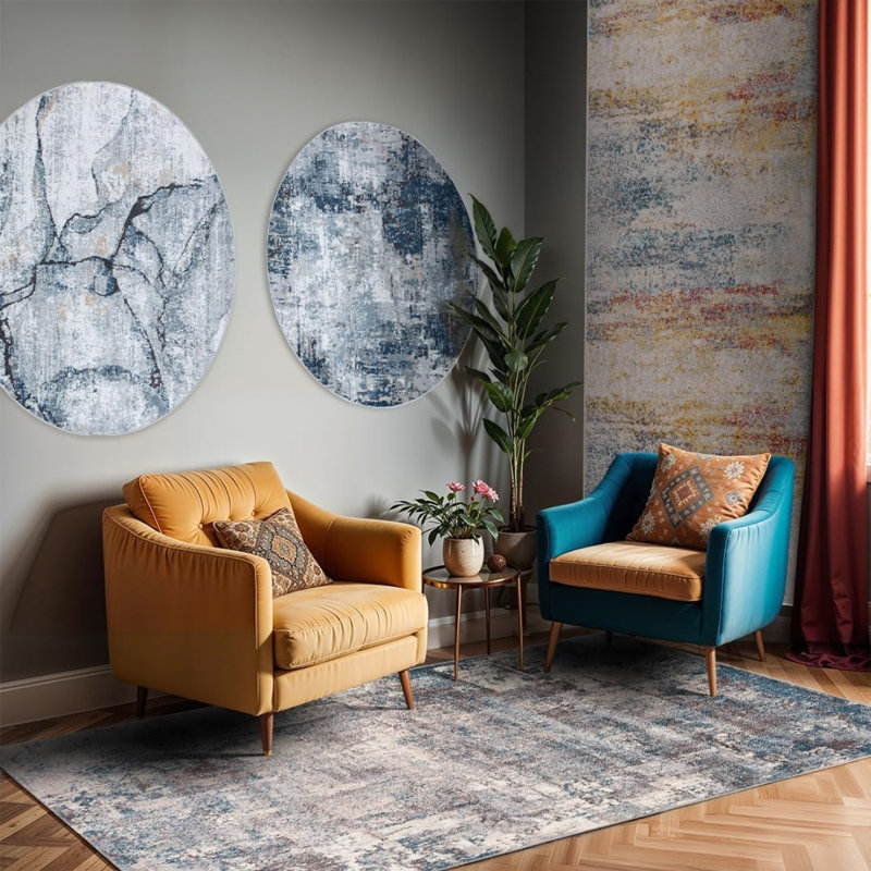 Rectangle 80 cm x 220 cm Geometric Area Rug