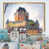 Toile avec cadre flottant or