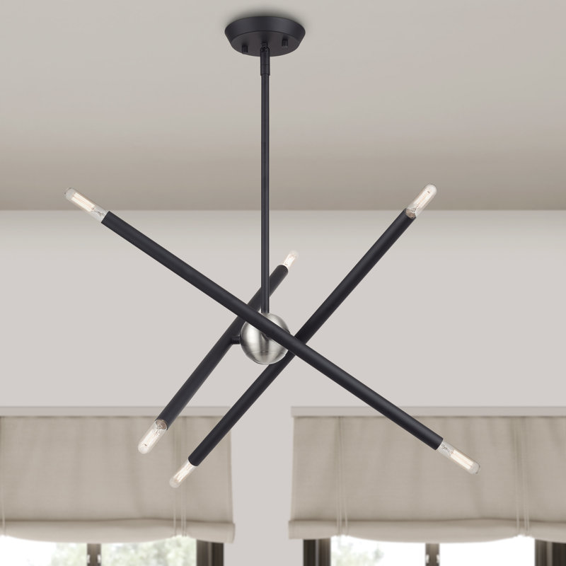 Petit lustre noir 6 lumières