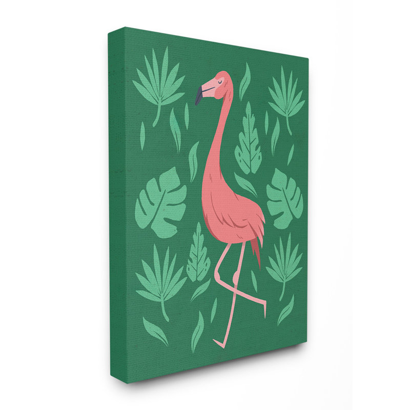 « rose flamant rose green leaves », impression, Toile, H 30 po x l 24 po x P 1,5 po