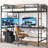 Loft Bed with Desk, Metal Twin Loft Bed Frame with Charging Station / LED/ Drawers-1641704411