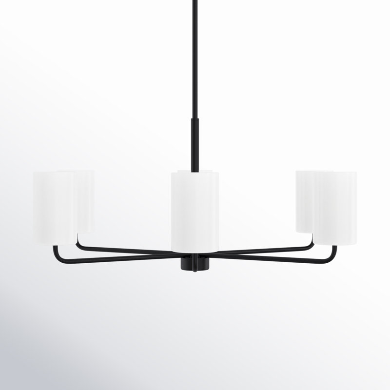 Lustre à 6 lumières Vincente, Noir mat, No