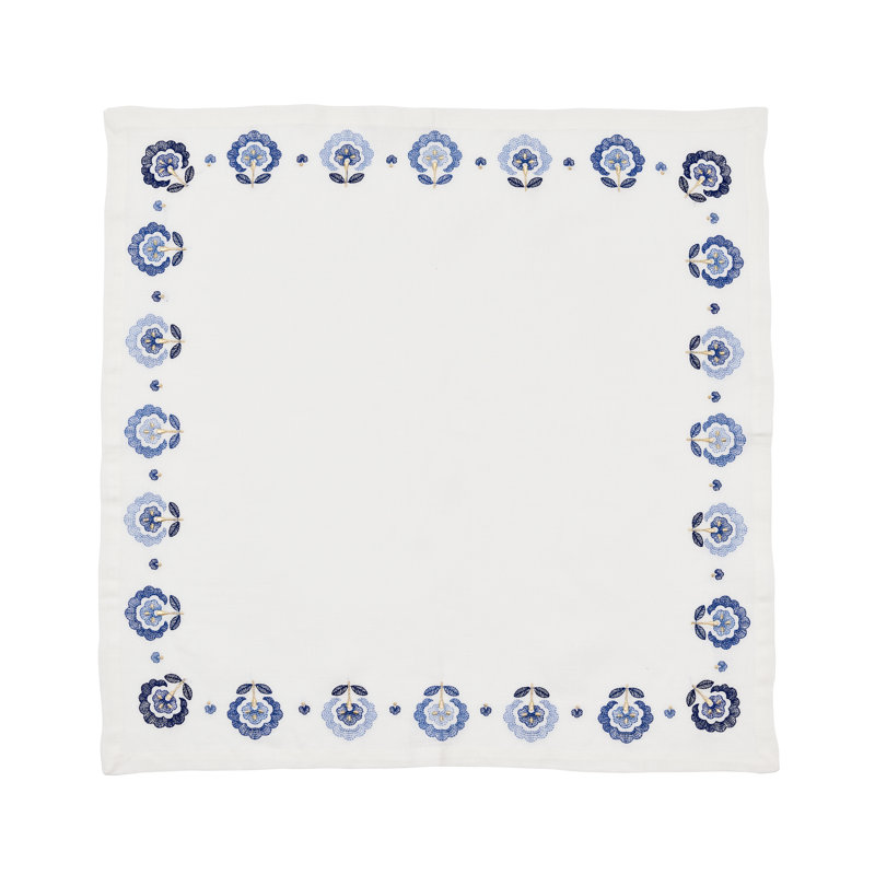 Carnation Napkin, White/Blue