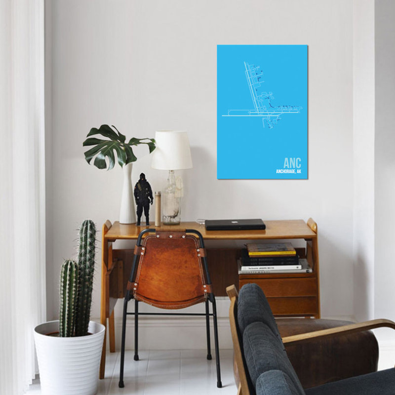 «Schéma de l'aérogare», reproduction d'art sur toile, H 40 po x l 26 po x P 1,5 po, Toile tendue, Pas de tapis