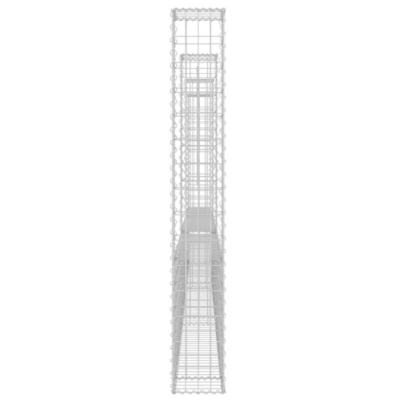 VidaXL Silver Iron U-Shape Gabion Basket with 4 Posts