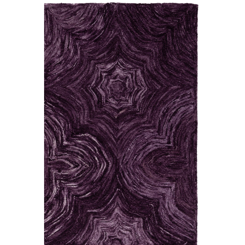 Tapis abstrait en laine / coton touffeté à la main Ruthye, Rectangle 5 pi x 8 pi
