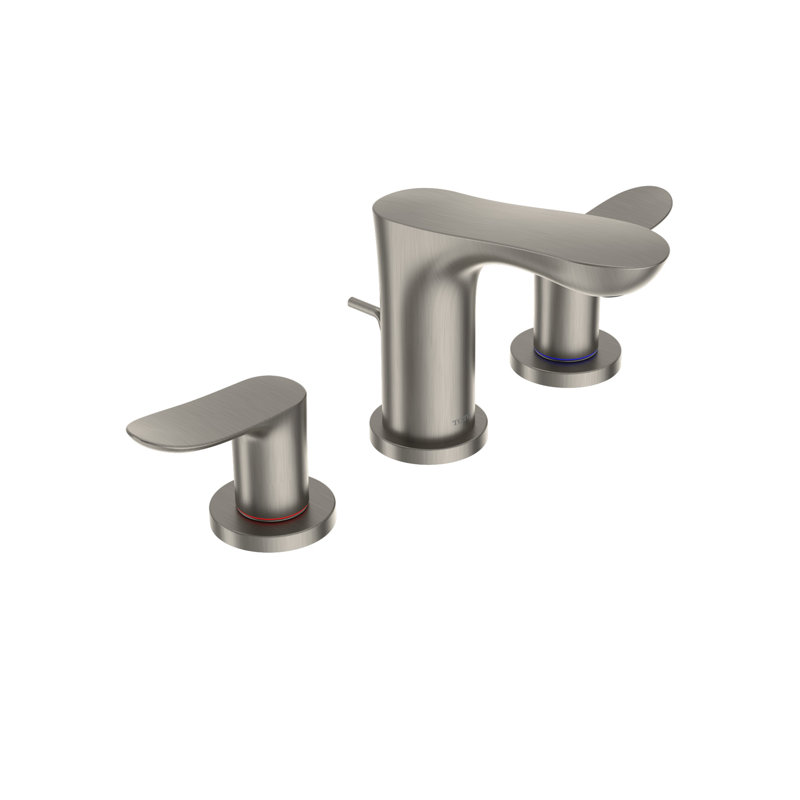 Double Handle Bathroom Faucet with Drain Assembly, Brushed Nickel
