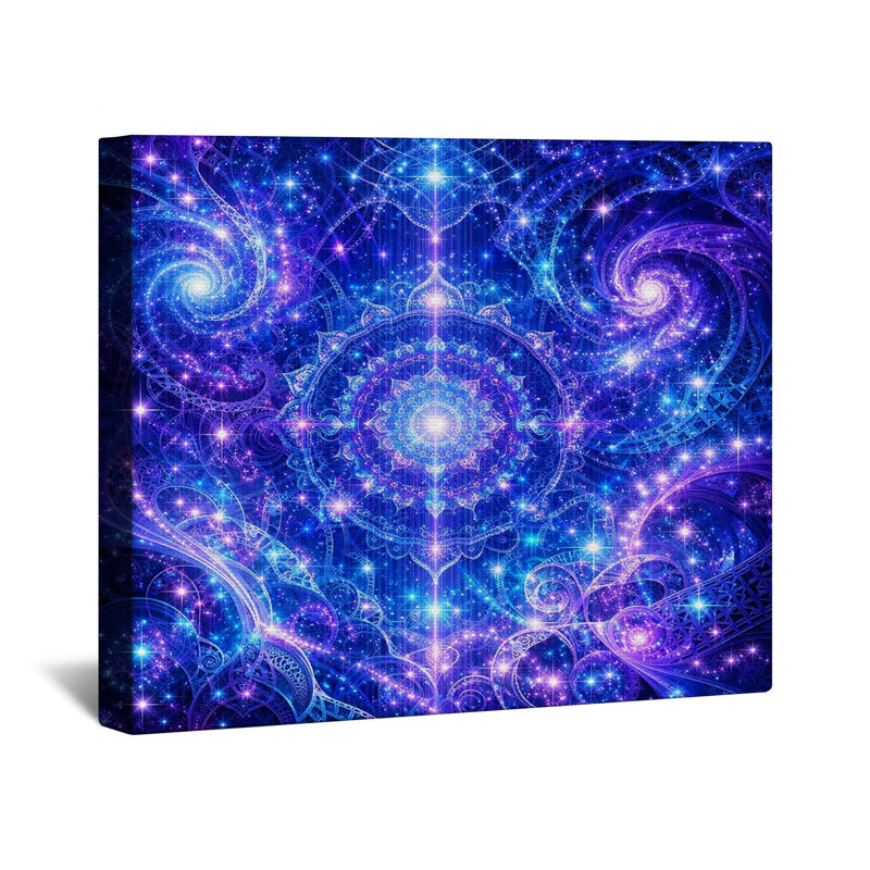 Toile de galerie de mandala complexe en plusieurs tailles, 16 x 16 inches