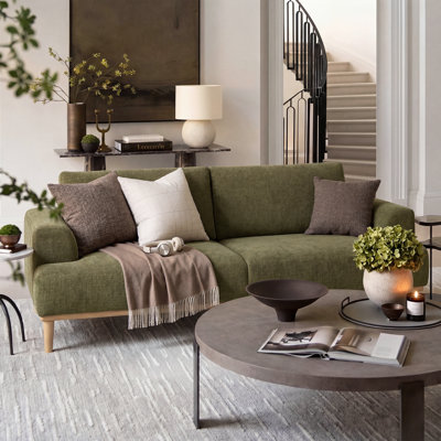83.85" Modern Sofa Chenille Wooden Upholstered Couch
