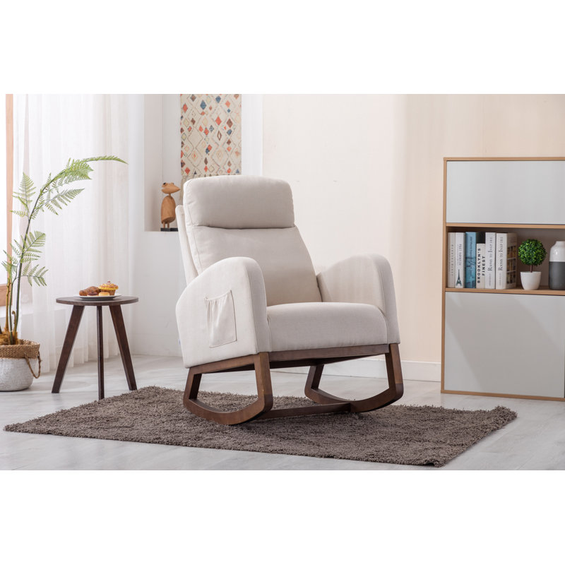 Chaise de chambre de bébé à bascule avec dossier haut pour le salon, Beige