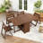 Space Saving Folding Drop Leaf Kitchen Dining Table with 4 Hidden Chairs, Fully Assembled, Walnut, 51"