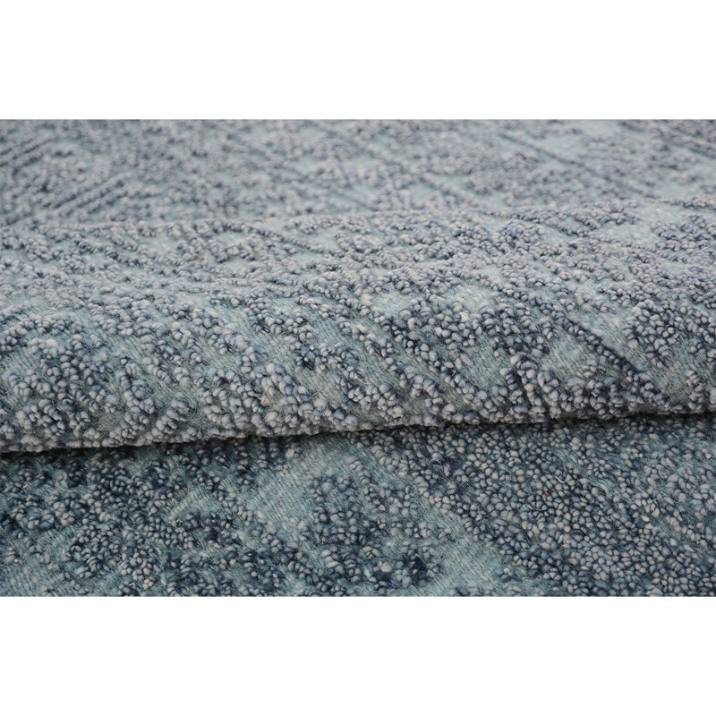 Wool Area Rug in Gray, Rectangle 8' x 10'