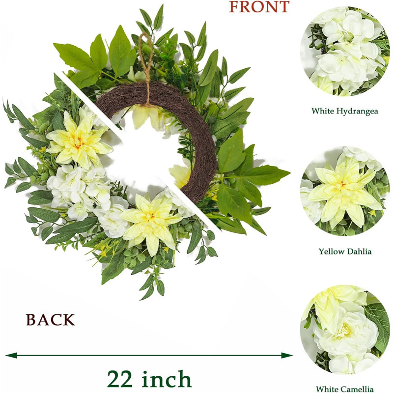 Couronne florale 22 po Dahlia