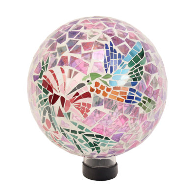 Echo Valley 8328 Hummingbird Mosaic Gazing Globe Outdoor Décor For Lawns And Gardens, 10 Inches