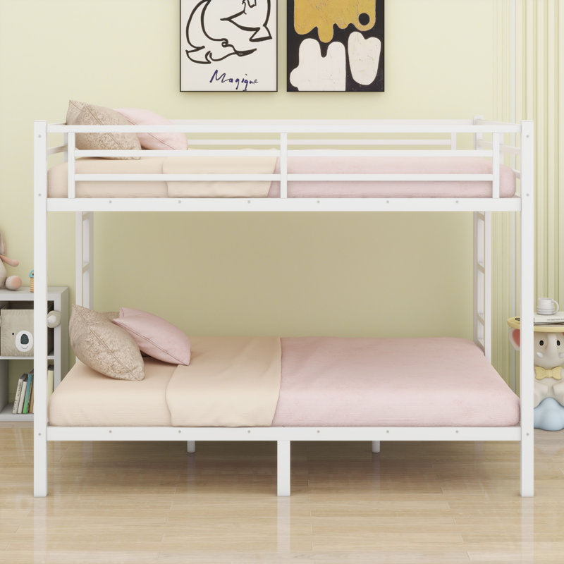 Metal Bunk Bed For Teens And Adults, Queen Over Queen
