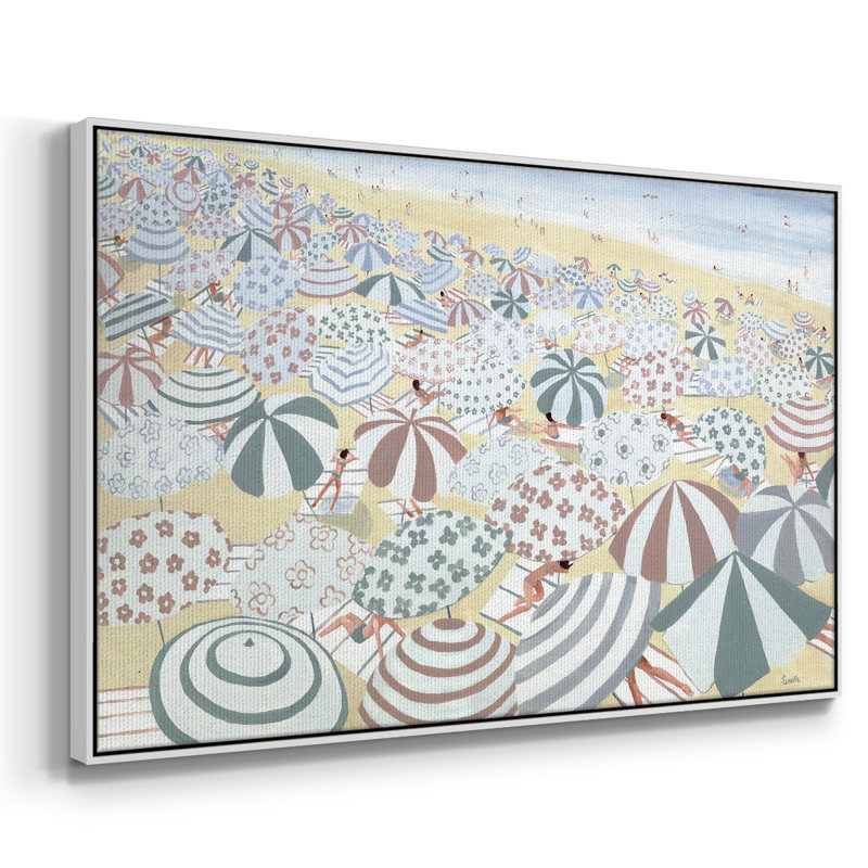 Plage subtile - imprimé, H 41 po x l 27 po x P 2 po, Toile avec cadre blanc