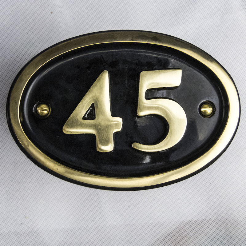 Tyrinia 10cm H Reflective Aluminum House Number, 45