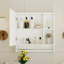 Armoire à pharmacie murale avec miroir, rangement au-dessus de la toilette, tablettes et porte-serviettes | Idée de cadeau