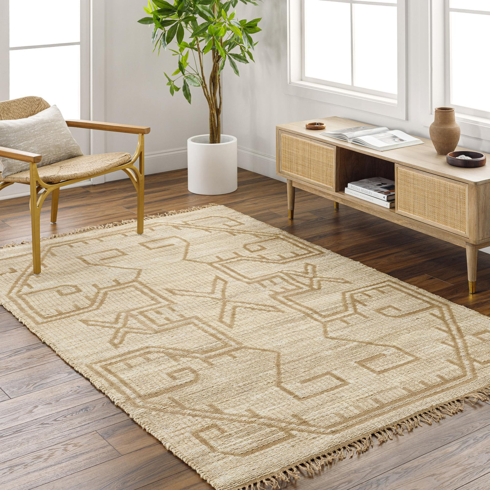 Enchant Handmade Jute / Sisal Brown Rug, Rectangle 9' x 12'