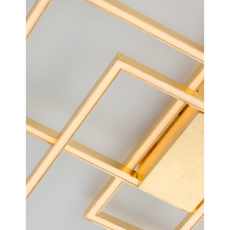 LED Semi Flush Mount, Golden Leaf