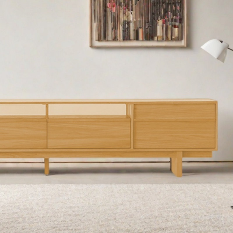 Retro Rib TV Stand - Mid-Century, Burlywood