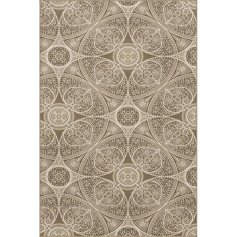 Geometric Woven Base Washable Carpet Izmir, Round 3'4"