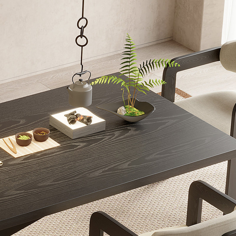 17 Stories Black Rectangular Solid Wood+Iron Dining Table - Wayfair Canada
