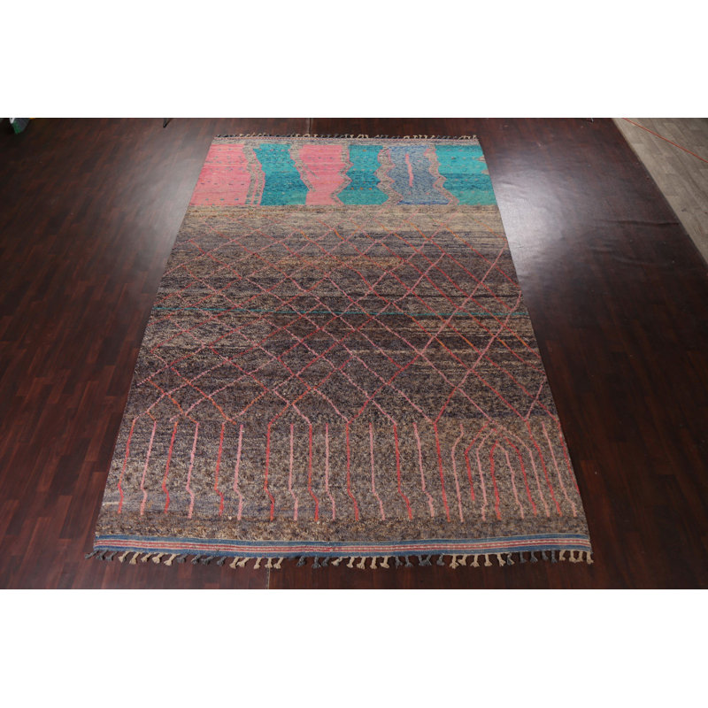 Grand tapis marocain en laine noué à la main 10 x 15