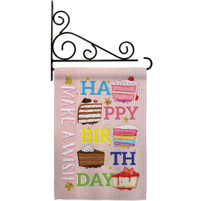 Ensemble de drapeaux de jardin en polyester 18,5 x 13 po Make A Wish - Impressions Fansy