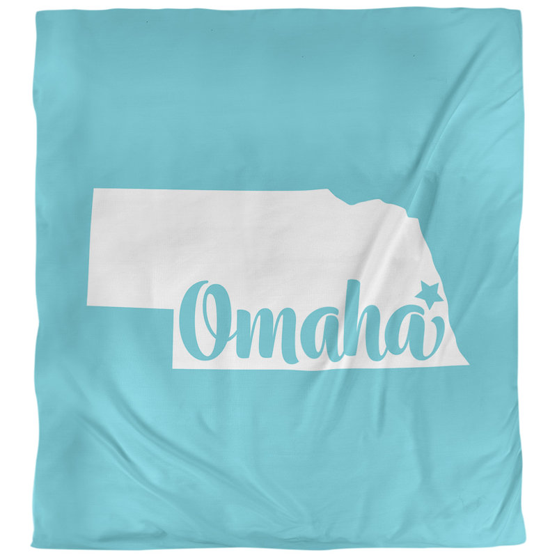Housse de couette omaha nebraska, Polyester brossé, Housse de couette pour très grand lit, Bleu sarcelle
