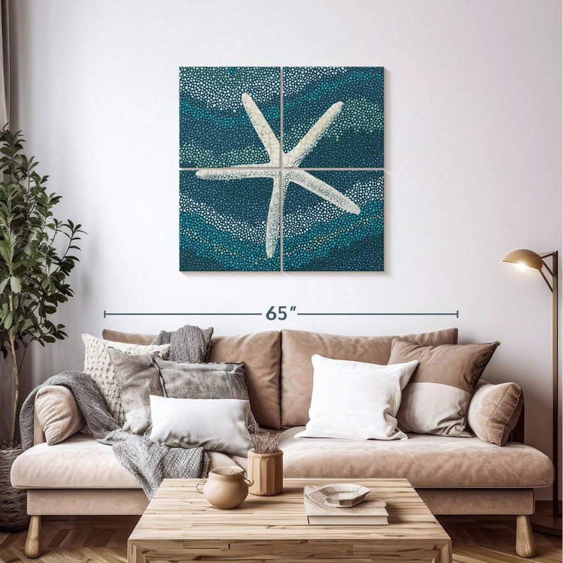 Aletra Blue Sea Glass II, H 38 po x l 38 po