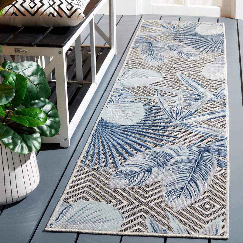 Tapis d'intérieur / extérieur floral Sotomayor Performance, Tapis de couloir 2 pi x 9 pi