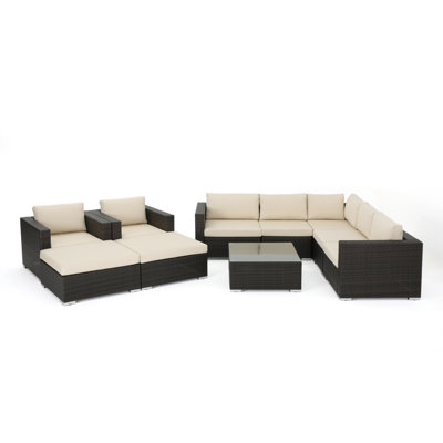Jossif 9 - Person Patio Conversation Set with Cushions