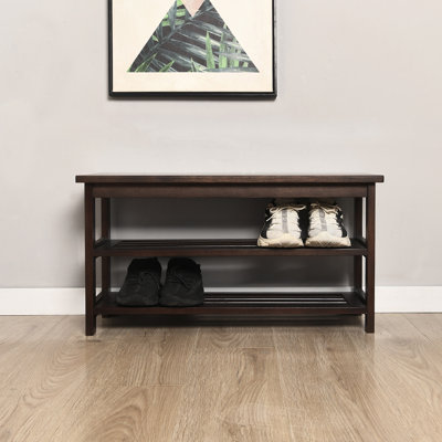 4 Pair Solid Wood Shoe Storage Bench