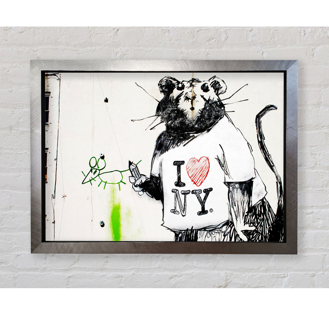 I Love New York Rat - Einzelner Bilderrahmen Kunstdrucke