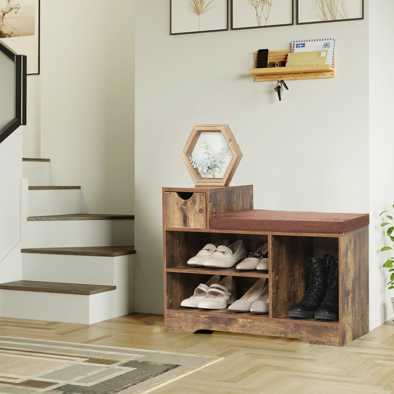 Banc de rangement pour chaussures, Brun