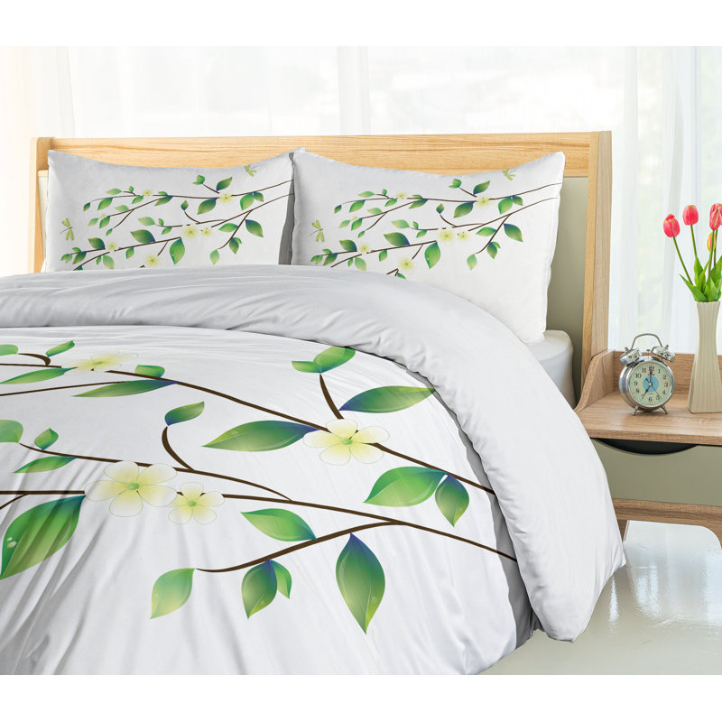 Housse de couette libellule, Housse de couette grand et 2 taies décoratives