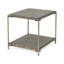 Table de bout en bois avec tablette Corbeta, finition graphite vieilli