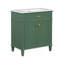 Meuble-lavabo de 30 po avec lavabo en céramique, porte à fermeture en douceur et tablettes réglables-1138769417