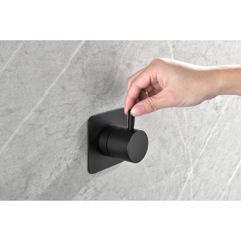 Valve en métal coulé à haut débit 3/4 po, poignée en laiton réglable en noir mat, débit d'eau précis, température, volume et contrôle de la douche en métal, température