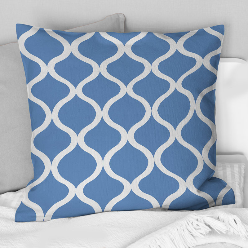 Coussin bleu Modern Trellis II - Modern, H 16 po x l 16 po