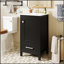 Meuble-lavabo moderne de 18 pouces avec lavabo en céramique, tiroirs à fermeture en douceur et organisateur de porte, tiroir de séparation et patins réglables en plastique - solution de rangement compacte pour les espaces étroits.-71896348
