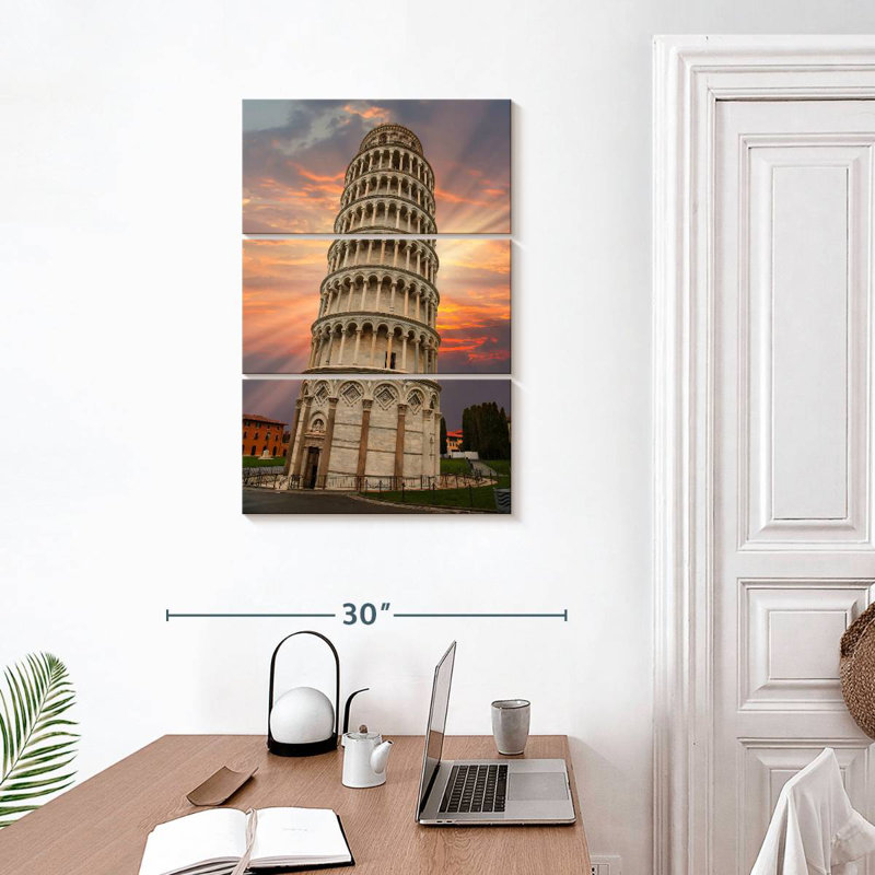 Lilie Iconic Leaning Pisa Tower, 32" H x 20" W