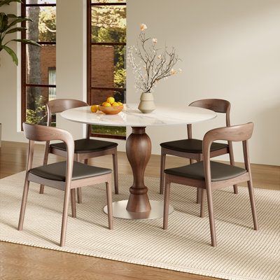 Ensemble de chaises bistro 39 "/ 43" pour 2 à 4 tables de salle à manger coin-repas avec base en pierre frittée et base en métal