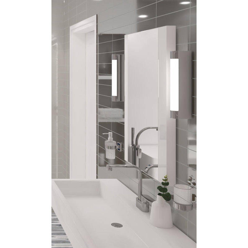 Vega 3" x 12" Beveled Glass Metal Look Subway Tile, Karat   