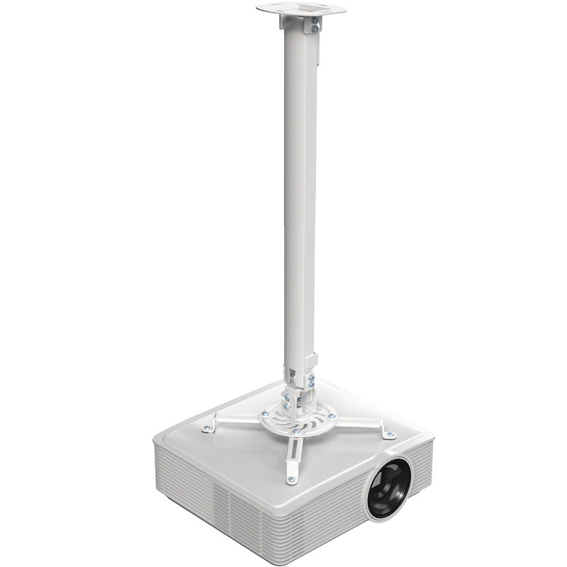 VIVO Universal White Tall Extending Projector Ceiling Mount, Height Adjustable