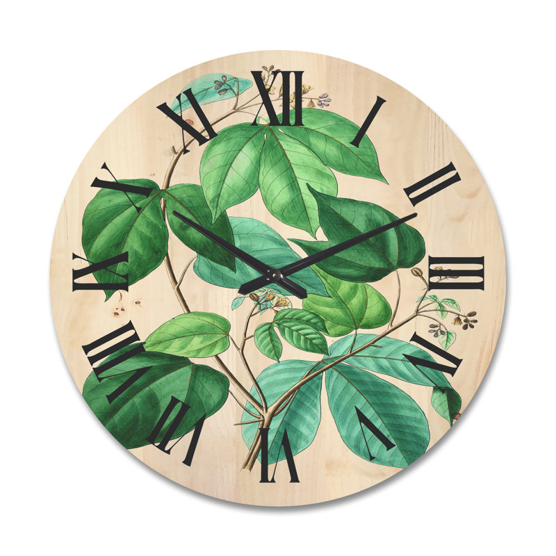 Horloge murale Leaves Plants III, Grand
