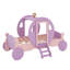 Lit simple de style princesse avec couronne, lit plateforme voiture en bois avec escalier-323434055