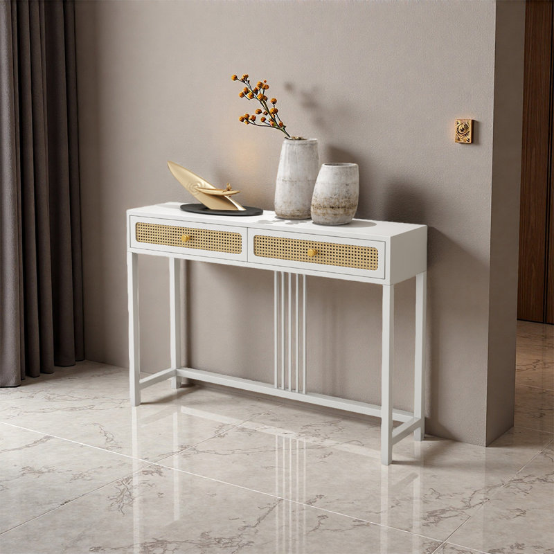 Console Modern, Blanc, 33.46" H x 31.5" W x 11.81" D, Blanc