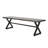 Sturdy Outdoor Aluminum Dining Bench with Steel Frame, Perfect for Durable and Attractive Patio Seating-261789395